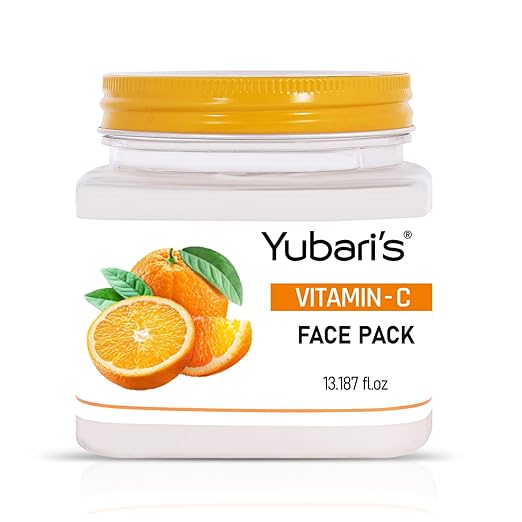 Yubari's Vitamin C Face Pack for Glowing Skin, Oil Control, Acne, Pimples, Detan, Blemishes, Pigmentation & Brightening, Face Cleansing for Face & Body (390 Ml)