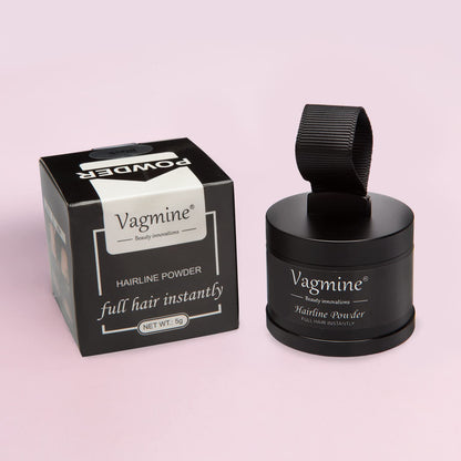 Vagmine Hair-line Powder for Hair & Beard – Root Concealer & Gray Hair Coverage for Men and Women Black 5g