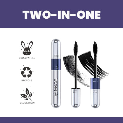 PREMIUM Double Trouble Volumizing and Lengthening Mascara | 2-in-1 Mascara for Women | Long Lasting (15 ml) (Black)-SH7711