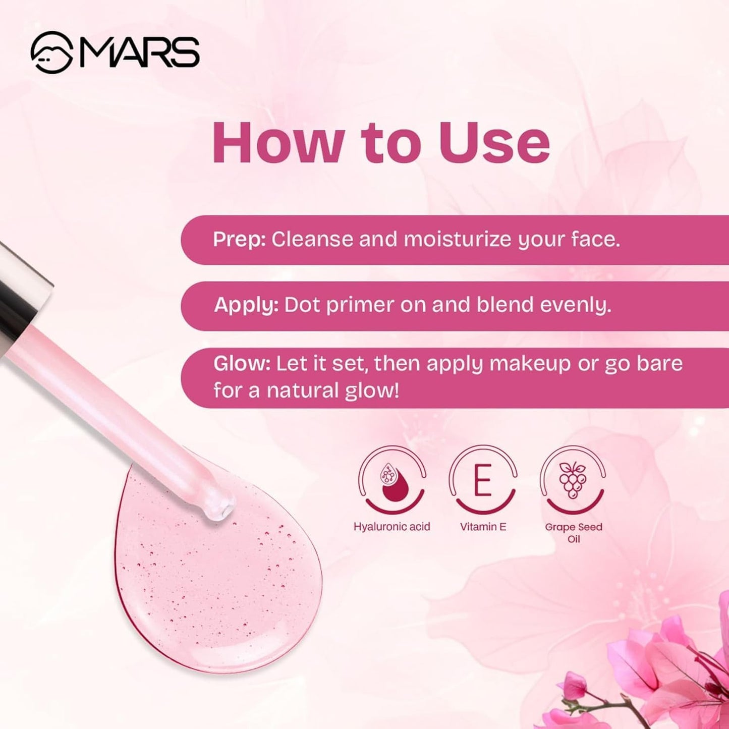 Mars Hydra Glow Primer For Women Proactive, Nourshing Base For Makeup All Skin Type T6 30Ml (Pack Of 1).