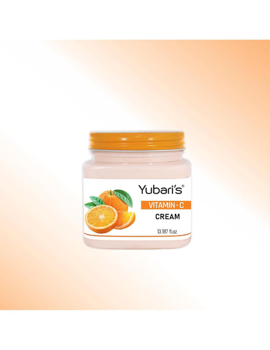 Yubari's Vitamin C Face And Body Cream For Women and Men (390 Ml) | All Skin Types |Soft and Healthy Skin | Repairing & Nourishment | Deep Hydration & Moisturization | 100% Vegan | Paraben Free