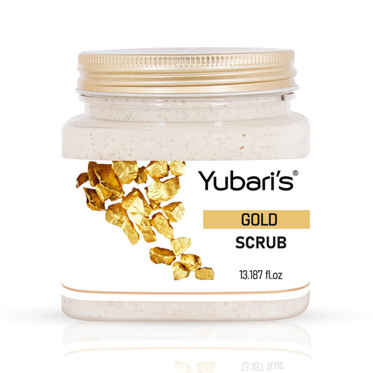 Yubari's Gold Face & Body Scrub For Men and Women (390 Ml) | All Skin |Cleanser Scrub For Deep Exfoliation | Dead Skin Remover | Tan Removal | Blackhead Remover