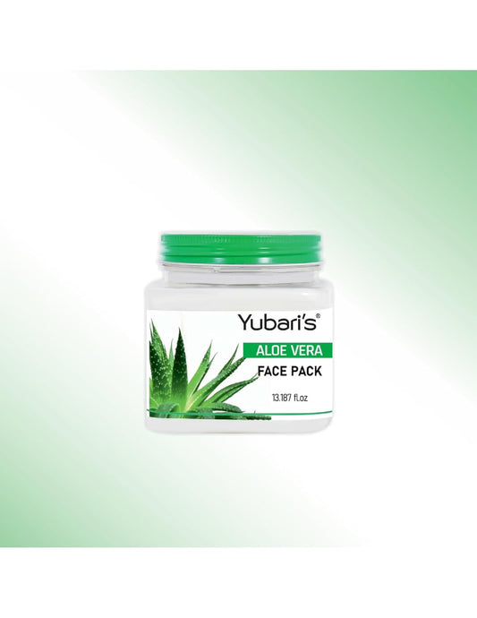 Yubari's Aloe Vera Face Pack for Glowing Skin, Oil Control, Acne, Pimples, Detan, Blemishes, Pigmentation & Brightening, Cleansing for Face & Body (390 Ml)