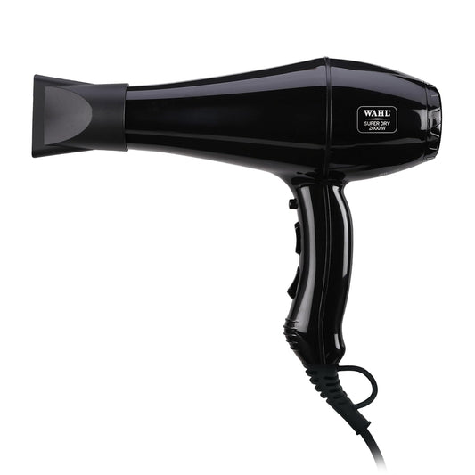 WAHL 5439-024 Super Dry Professional 2000 Watts Ionic Hair Dryer with Tourmaline Technology, 3 Heat Settings & 2 Speed Settings & Cool Shot Button - Black