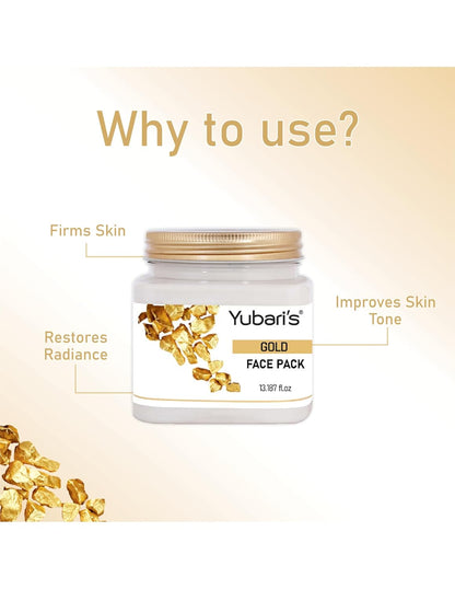 Yubari's Gold Face Pack for Glowing Skin, Oil Control, Acne, Pimples, Detan, Blemishes, Pigmentation & Brightening, Face Cleansing For Face & Body (390 Ml)