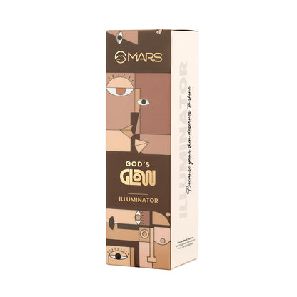 MARS God's Glow Illuminator Highlighter (30ml) (06-TOFFEE) | Hyaluronic Acid, Green Tea & Rosemary Extract | Sheer Coverage | Light-Weight | Flawless Natural Look