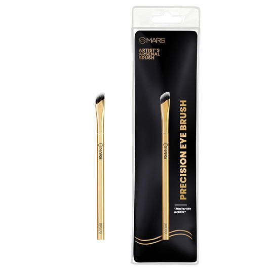 MARS Artist's Arsenal Precision Eye Brush | Ultra-Fine Bristles | Perfect for Master Detailed Application | Multi-Functional | Soft and Ergonomic Design | Luxe Packaging (Golden)