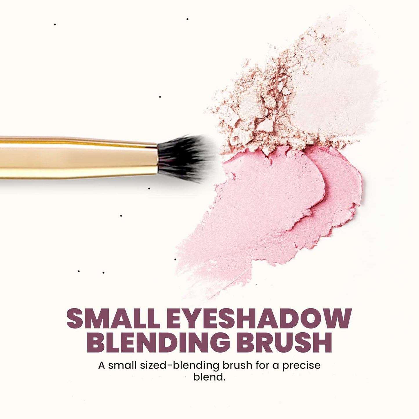 MARS Artist's Arsenal Professional Small Blending Eyeshadow Makeup Brush | Feather Soft Touch | Precise Synthetic Bristle | Perfect for Eyeshadow | Luxe Packaging Makeup Brush (Golden)