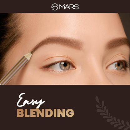 MARS Eyebrow Pencil With Spoolie | Long Lasting & Smudge Proof | High Pigmented Eyebrow Pencil (1.2 gm) (Natural Brown)