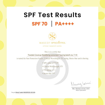 Foxtale SPF 70 Gel-Cream Sunscreen for Oily Skin | Oil Control Sunscreen with PA++++ & Niacinamide | UVA UVB Protection | Prevents Tan | Lightweight, Pore-minimising, No White Cast | 50ml