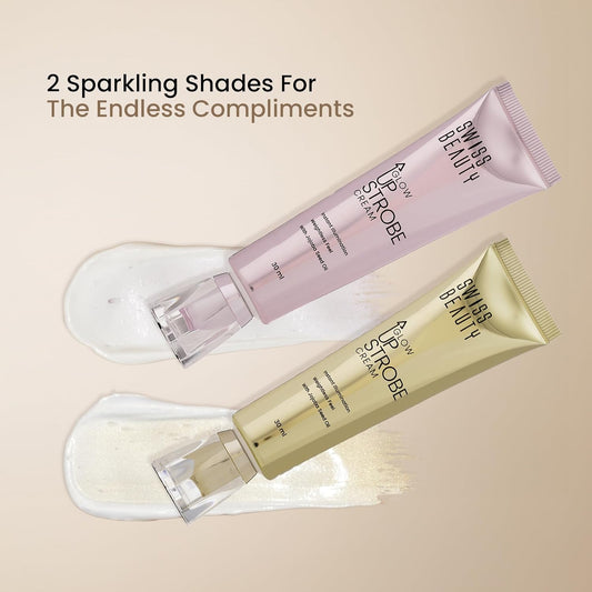 Swiss Beauty Glow Up Strobe Cream | Dewy Radiance | Hydrating | Versatile Use | With Jojoba Oil | For All Skin Types | 30ml, Shade- 1. Pink Twilight