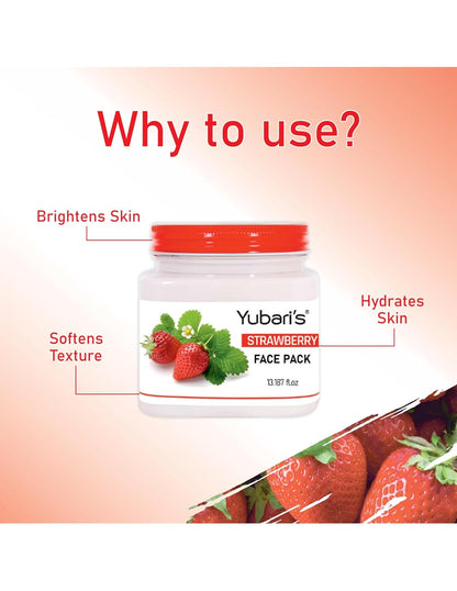 Yubari's Strawberry Face Pack, Toning, Emollient, Softening, Moisturizing(390 ML)