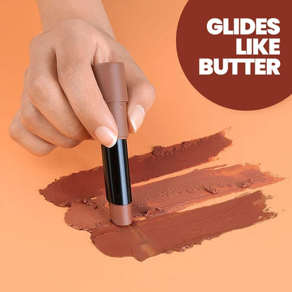 MARS Matte Box Lipsticks for Women | Long-Lasting | Smooth Finish | Moisturising | One Swipe Pigmentation | (Pack of 3x2) x 3.2 gm) (Peache Nudes and Browns)