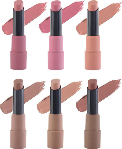 MARS Matte Box Lipsticks for Women | Long-Lasting | Smooth Finish | Moisturising | One Swipe Pigmentation | (Pack of 3x2) x 3.2 gm) (Peache Nudes and Browns)