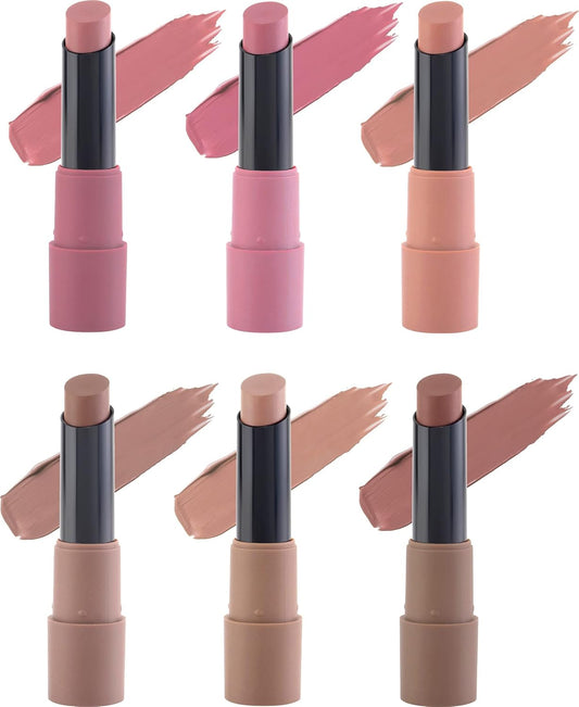 MARS Matte Box Lipsticks for Women | Long-Lasting | Smooth Finish | Moisturising | One Swipe Pigmentation | (Pack of 3x2) x 3.2 gm) (Peache Nudes and Browns)