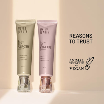 Swiss Beauty Glow Up Strobe Cream | Dewy Radiance | Hydrating | Versatile Use | With Jojoba Oil | For All Skin Types | 30ml, Shade- 2. Moonlit Glow