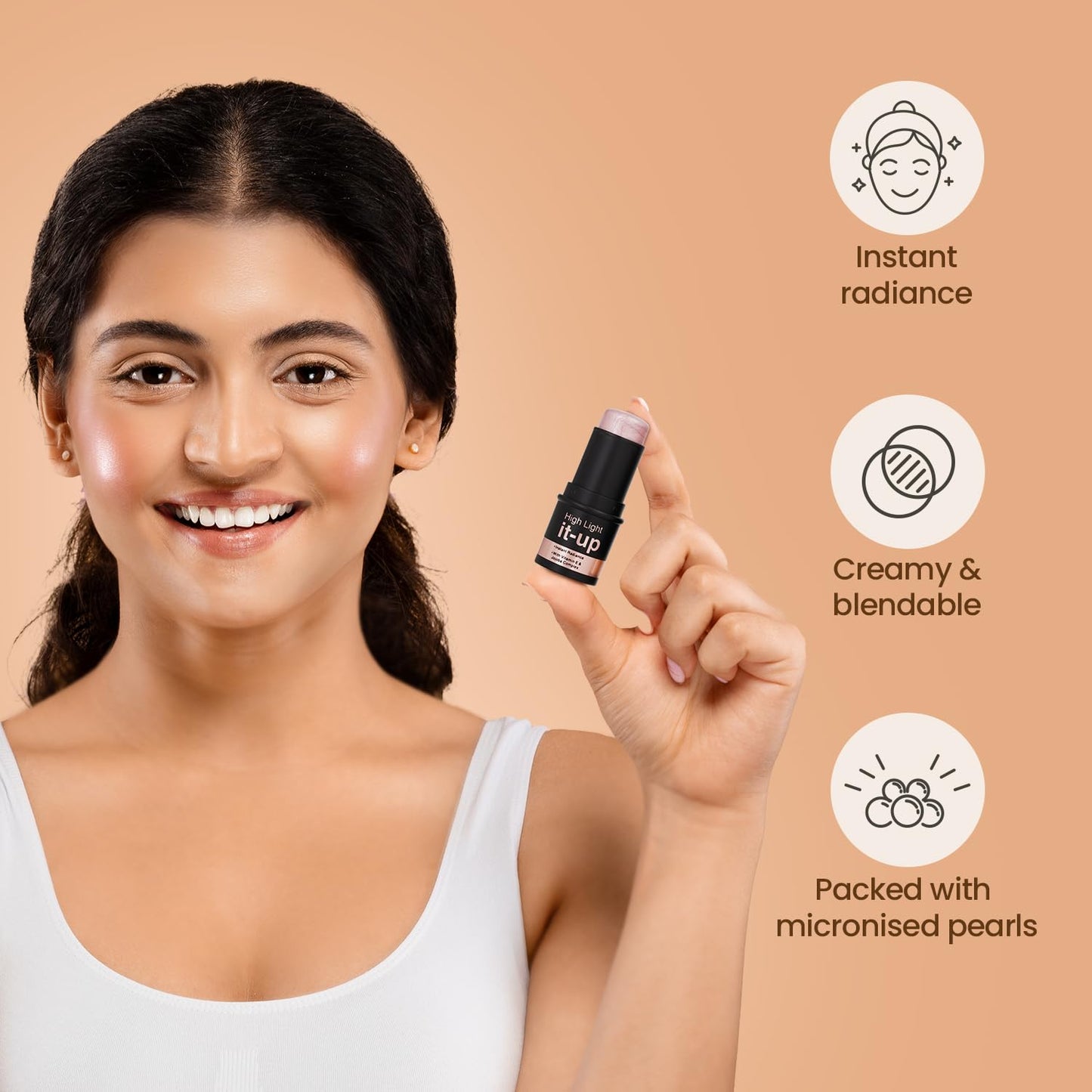 Swiss Beauty High Light It-Up Highlighter | With Vitamin E & Jojoba Complex | Instant Radiant Glow | Long-Lasting | Creamy & Blendable | Twist-Up Format | Shade- Radiant Pink, 8g