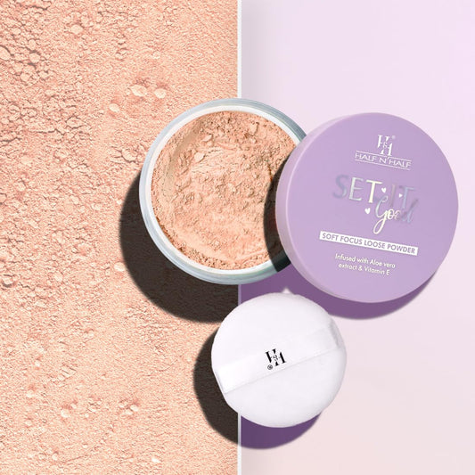 Half n Half Set It Good Soft Focus Loose Powder, Weightless, Non-Cakey, Mattifying Powder for Smooth Skin, Fair - 12gm (Pack of 1)