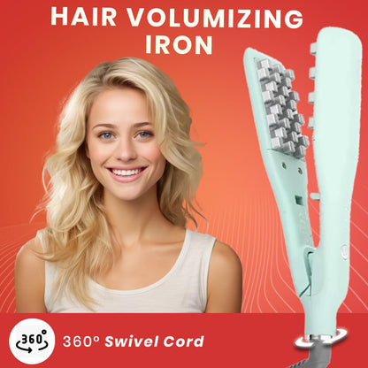VGR V-531 Professional Hair Volumizing Iron - Premium Ceramic Coating, 3 Adjustable Temperature Settings, 360° Swivel Cord, Auto Shut-Off Safety Feature, Perfect for Salon & Women Use - Green