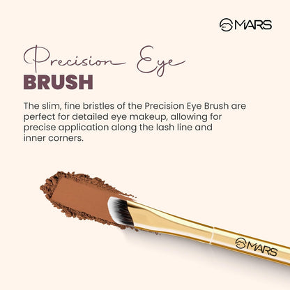 MARS Artist's Arsenal Precision Eye Brush | Ultra-Fine Bristles | Perfect for Master Detailed Application | Multi-Functional | Soft and Ergonomic Design | Luxe Packaging (Golden)