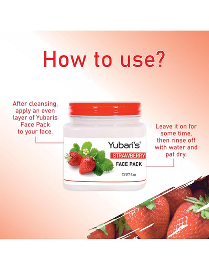 Yubari's Strawberry Face Pack, Toning, Emollient, Softening, Moisturizing(390 ML)
