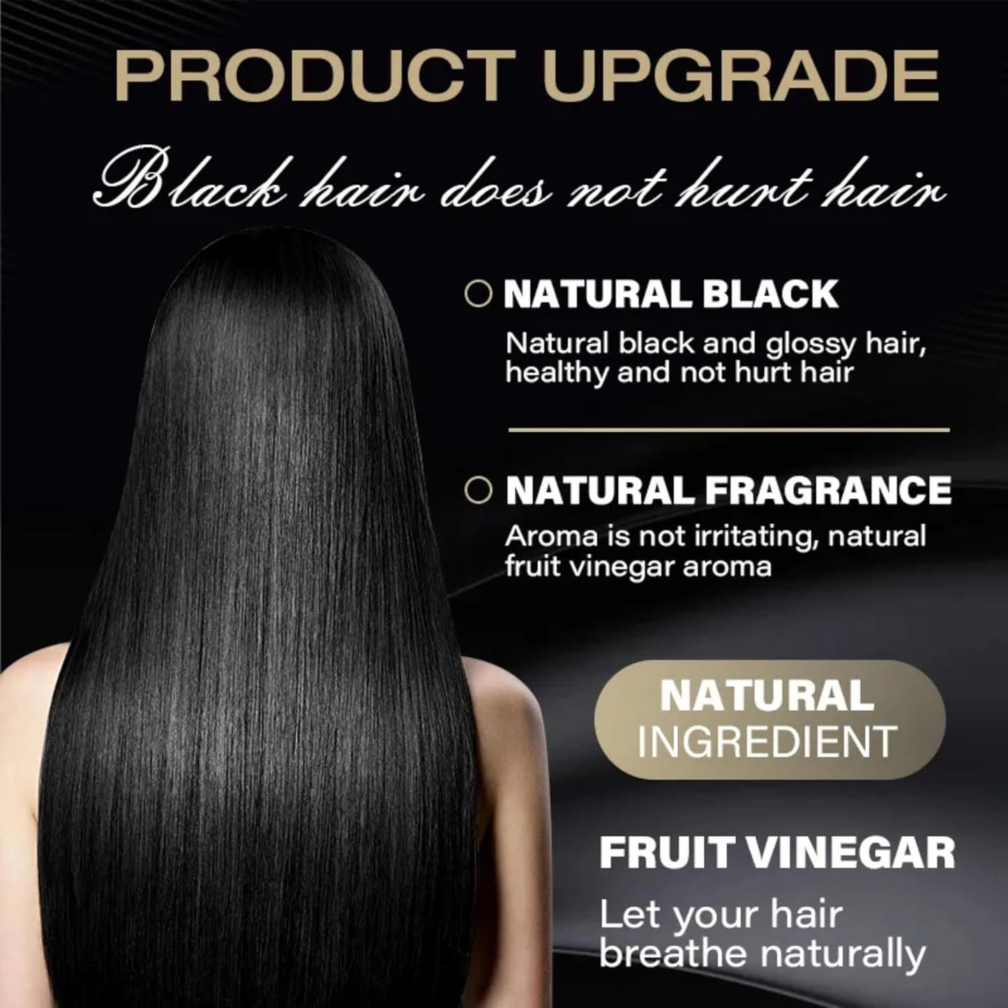 Fruit Vinegar Gel Hair Color For Men & Women, Hair Color Dye for Black Hair (Black, 200ml)