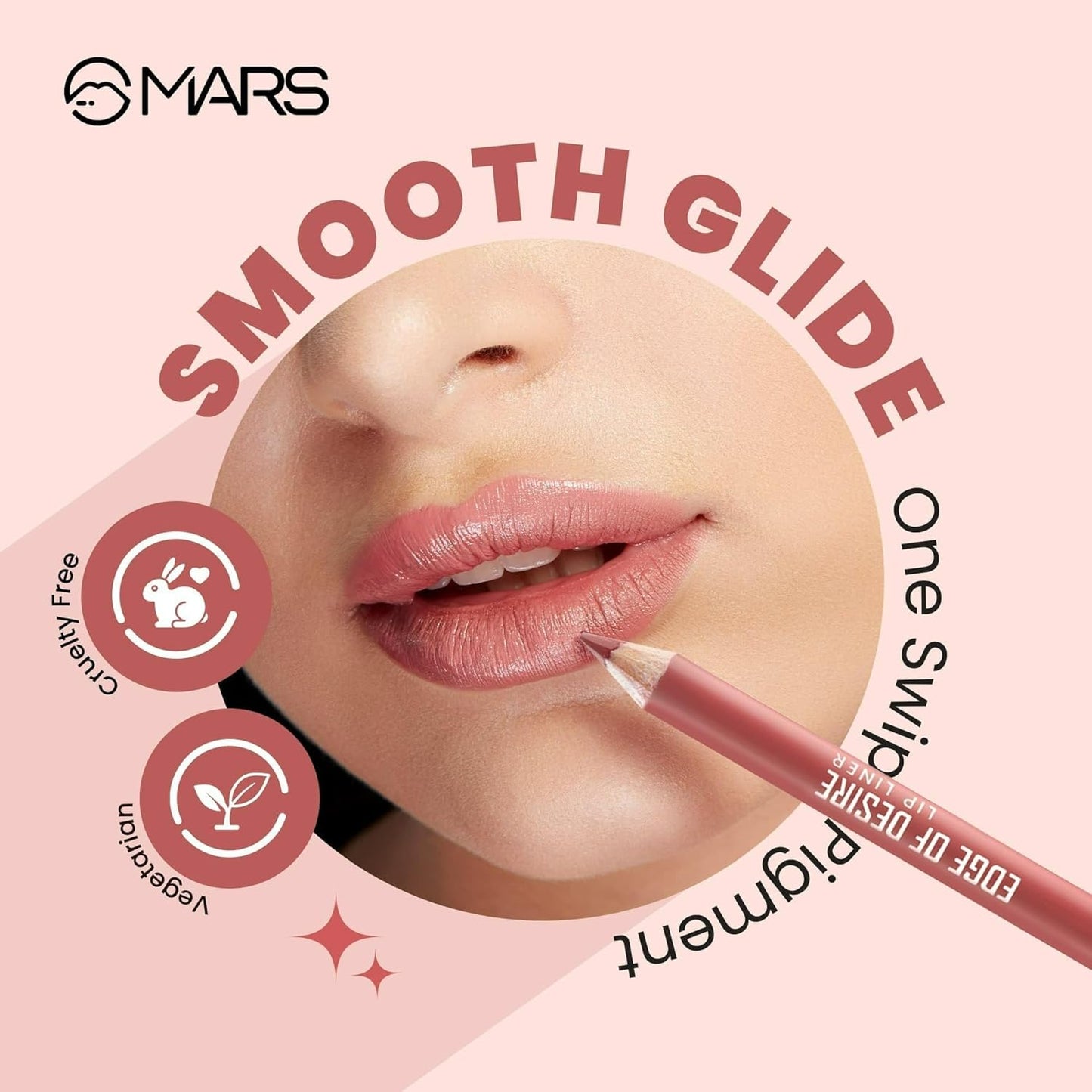 MARS Matte Lip Liner with Holder Set of 10 | One Swipe Smooth Application | Long Lasting & Travel Friendly Lip Pencil | Multicolor | Set-A (1.4g x 10)
