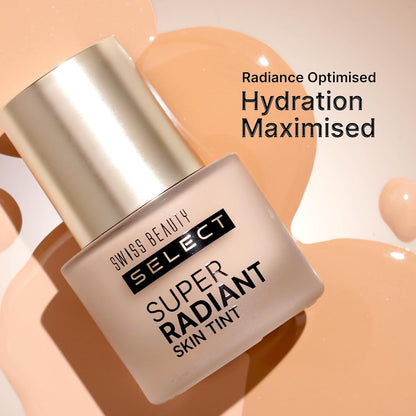 SWISS BEAUTY Select Super Radiant Hydrating Liquid Skin Tint | With Hyaluronic Acid | Provides Natural, Dewy Glow | Shade- Nude Glow, 30Gm