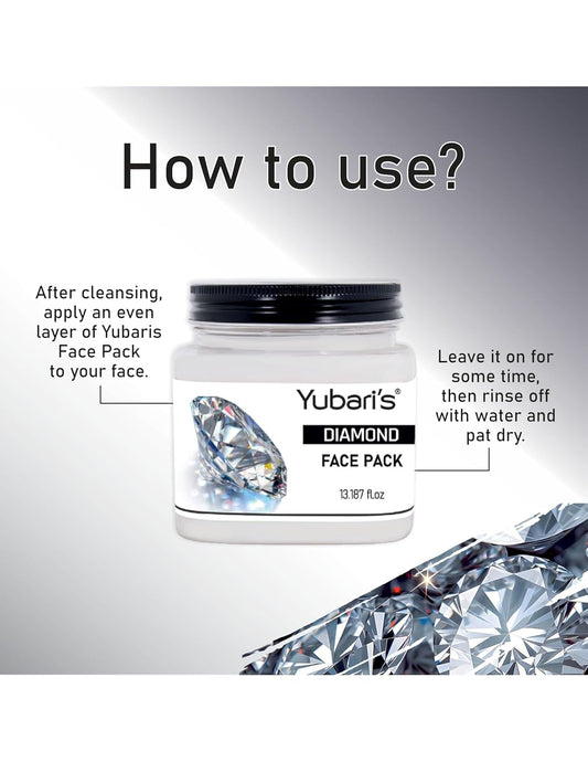 Yubari's Diamond Face And Body Cream For Women and Men (390 Ml) | All Skin Types |Soft and Healthy Skin | Repairing & Nourishment | Deep Hydration & Moisturization | 100% Vegan | Paraben Free