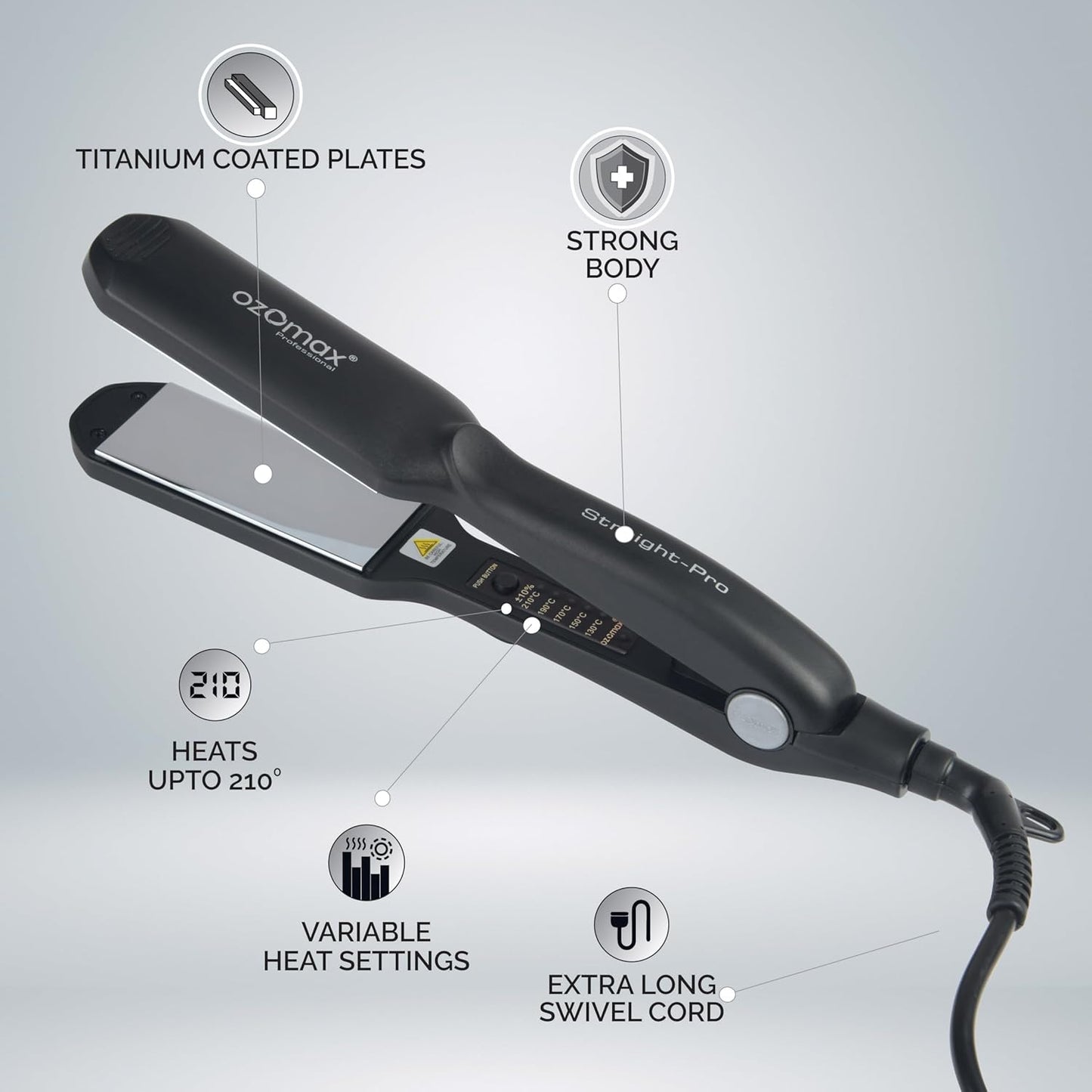 OZOMAX Excel Pro Hair Straightener: The Professional's Secret to Sleek, Smooth, and Straight Hair with Every Use