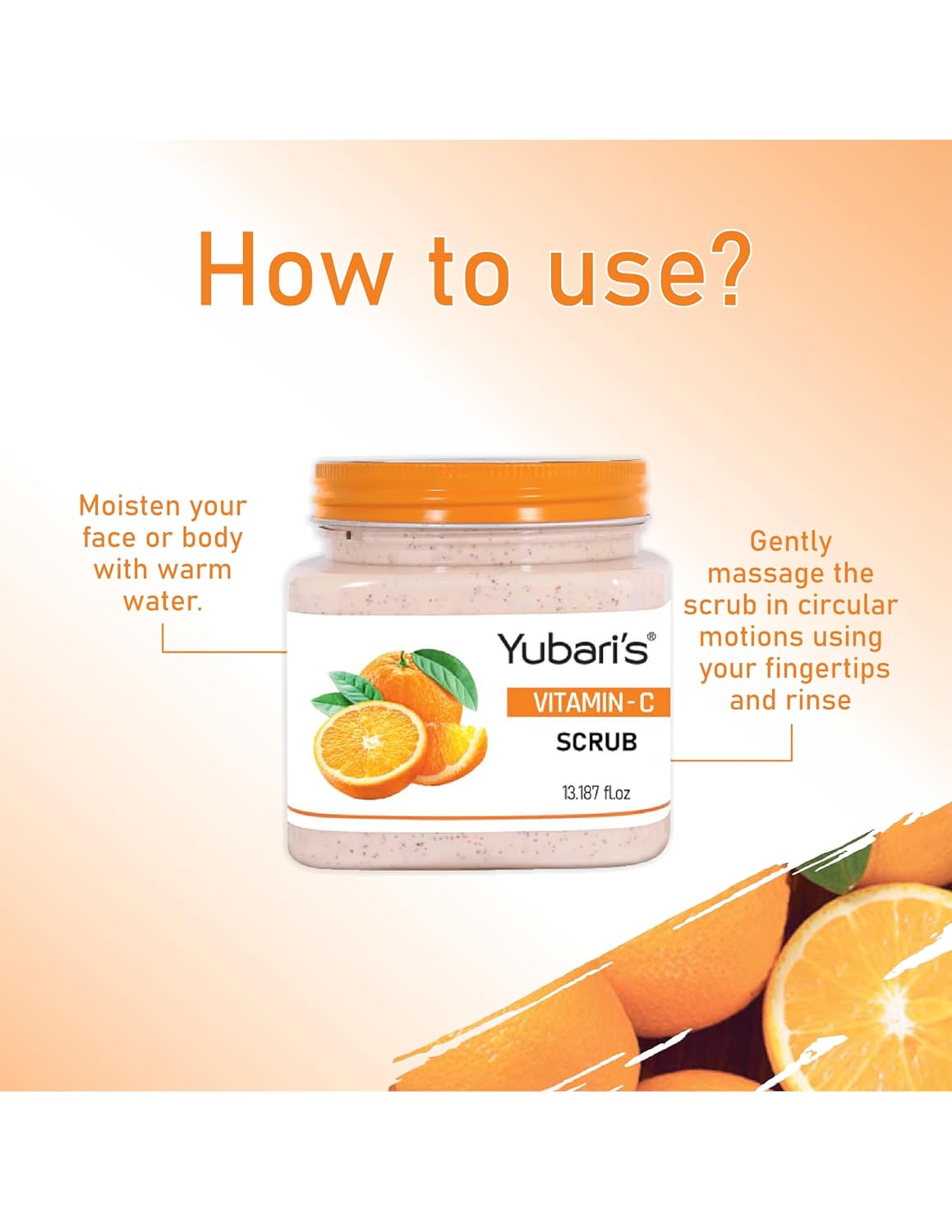 Yubari's Scrub For Face & Body (Vitamin C Scrub, 390 ML) | All Skin |Cleanser Scrub For Deep Exfoliation | Dead Skin Remover Scrub | Tan Removal | Blackhead Remover Scrub