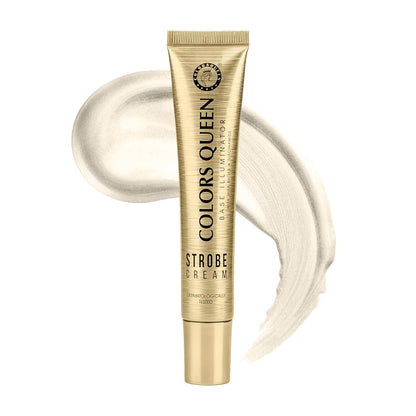 Colors Queen Strobe Cream - Magical Gold, 30g | Primer + Highlighter + Moisturizer | Intense Hydrating & Glowing Makeup Base | Multipurpose Strobe Cream for Face Enriched with Shea Butter & Niacinamide