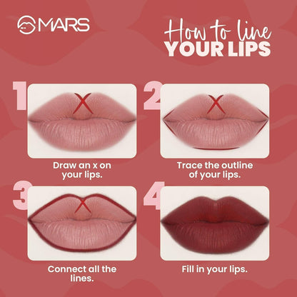 MARS Matte Lip Liner with Holder Set of 10 | One Swipe Smooth Application | Long Lasting & Travel Friendly Lip Pencil | Multicolor | Set-A (1.4g x 10)