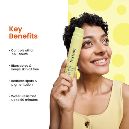 Foxtale SPF 70 Gel-Cream Sunscreen for Oily Skin | Oil Control Sunscreen with PA++++ & Niacinamide | UVA UVB Protection | Prevents Tan | Lightweight, Pore-minimising, No White Cast | 50ml