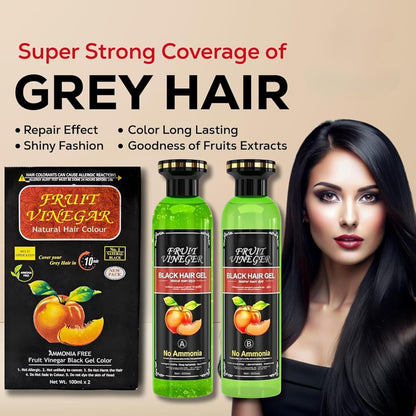 Fruit Vinegar Gel Hair Color For Men & Women, Hair Color Dye for Black Hair (Black, 200ml)