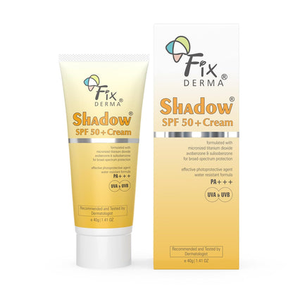 Fixderma Shadow Sunscreen SPF 50+ Cream PA+++ | Sunscreen for Dry Skin | Sunscreen for UVA & UVB Protection | Non Greasy & Water Resistant - 75 gm