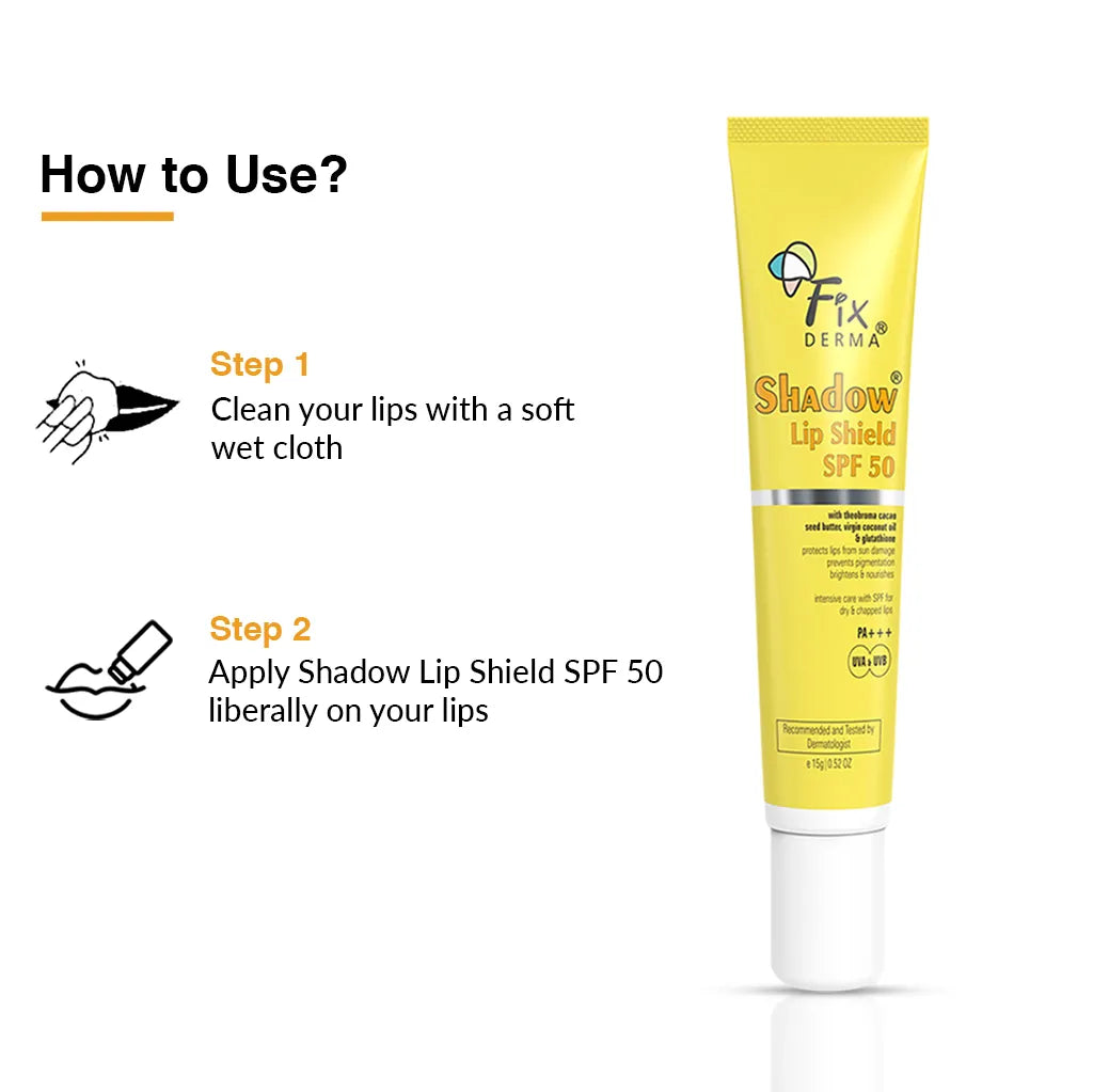 Fixderma Shadow SPF 50 Lip Shield Pa+++ Lip Balm with Cacao Seed Butter & Vitamin E- 15gm