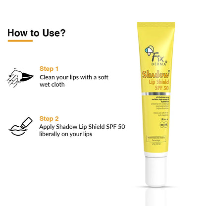 Fixderma Shadow SPF 50 Lip Shield Pa+++ Lip Balm with Cacao Seed Butter & Vitamin E- 15gm