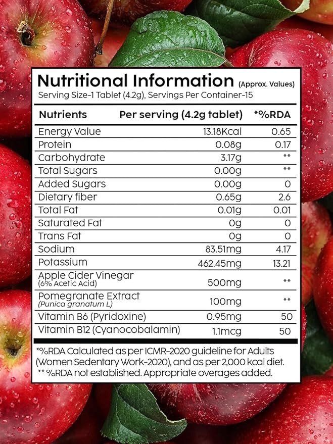 PLIX - THE PLANT FIX Apple Cider Vinegar Effervescent With Mother ACV Vitamin B6 & B12 Pack of 1 (Cola), 15 Tablets