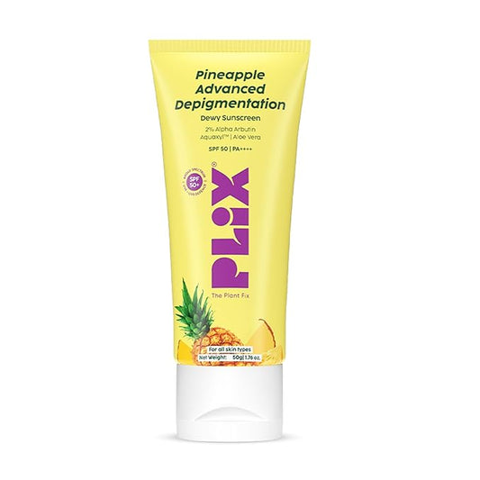 PLIX - THE PLANT FIX Pineapple Advanced Depigmentation Dewy Sunscreen SPF 50 PA++++ Alpha Arbutin & Aquaxyl 50g