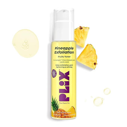 PLIX - THE PLANT FIX Pineapple PHA 3% Alcohol Free Face Toner Pore Tightening & Mild Exfoliation for Oily, Acne Prone, Sensitive & Normal Skin Hydrating Face Toner for Glowing Skin (150ml)