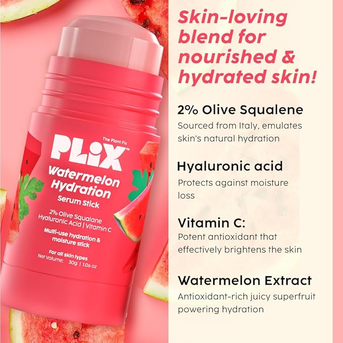 PLIX - THE PLANT FIX Watermelon Hydration Serum Stick for Instant Hydration, Long Lasting Moisturization (30g)