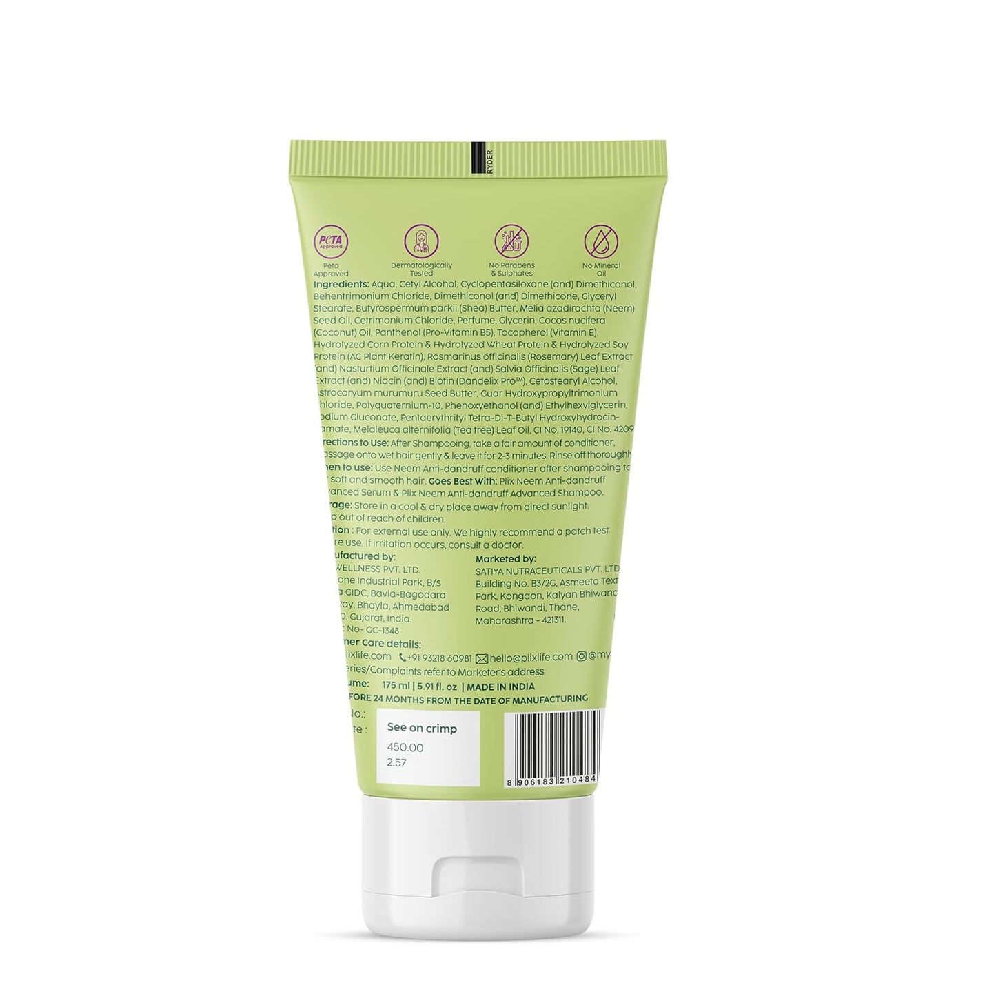 Plix All Neem Anti-Dandruff Advanced Conditioner Paraben & Sulphate Free | Unisex (175 ml)