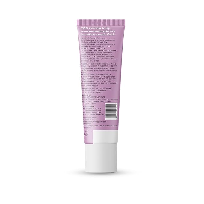 Plix 0.1% Salicylic Acid Jamun Mattifying Lightweight Sunscreen Spf50+ Pa+++, Uva, Uvb Shield- 50g