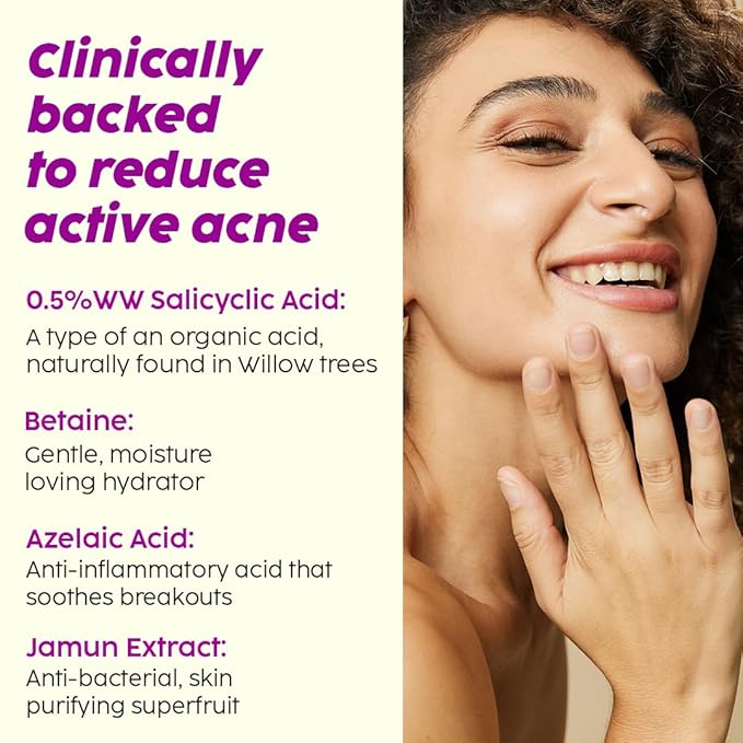 Plix 0.5% Salicylic Acid Jamun Face Wash Cleanser Gel For Active Acne & Oil Control, For Breakouts 100ml