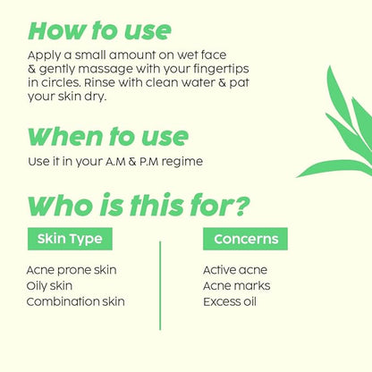 Plix 0.5% Salicylic Acid Jamun Face Wash Cleanser Gel For Active Acne & Oil Control, For Breakouts 100ml