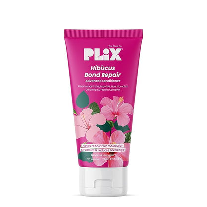Plix Hibiscus Bond Repair Advanced Conditioner Repairs Hair Molecular Structure & Reduces Breakage With Fiberhance & Technohyal Hair Complex 175Ml
