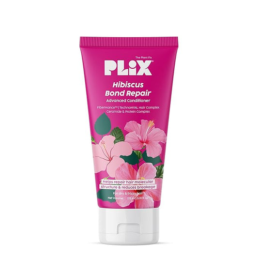 Plix Hibiscus Bond Repair Advanced Conditioner Repairs Hair Molecular Structure & Reduces Breakage With Fiberhance & Technohyal Hair Complex 175Ml