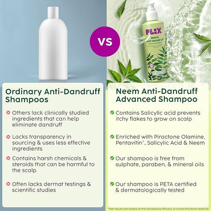 Plix Neem Anti-Dandruff Advanced Shampoo For Men & Women 200ml