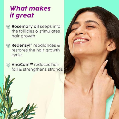 Plix Rosemary Hair Growth Serum with 3% Redensyl, 4% AnaGain, 3% Baicapil, Stimulates Hair Growth, Increase Hair Density & Thickens Hair 30ml